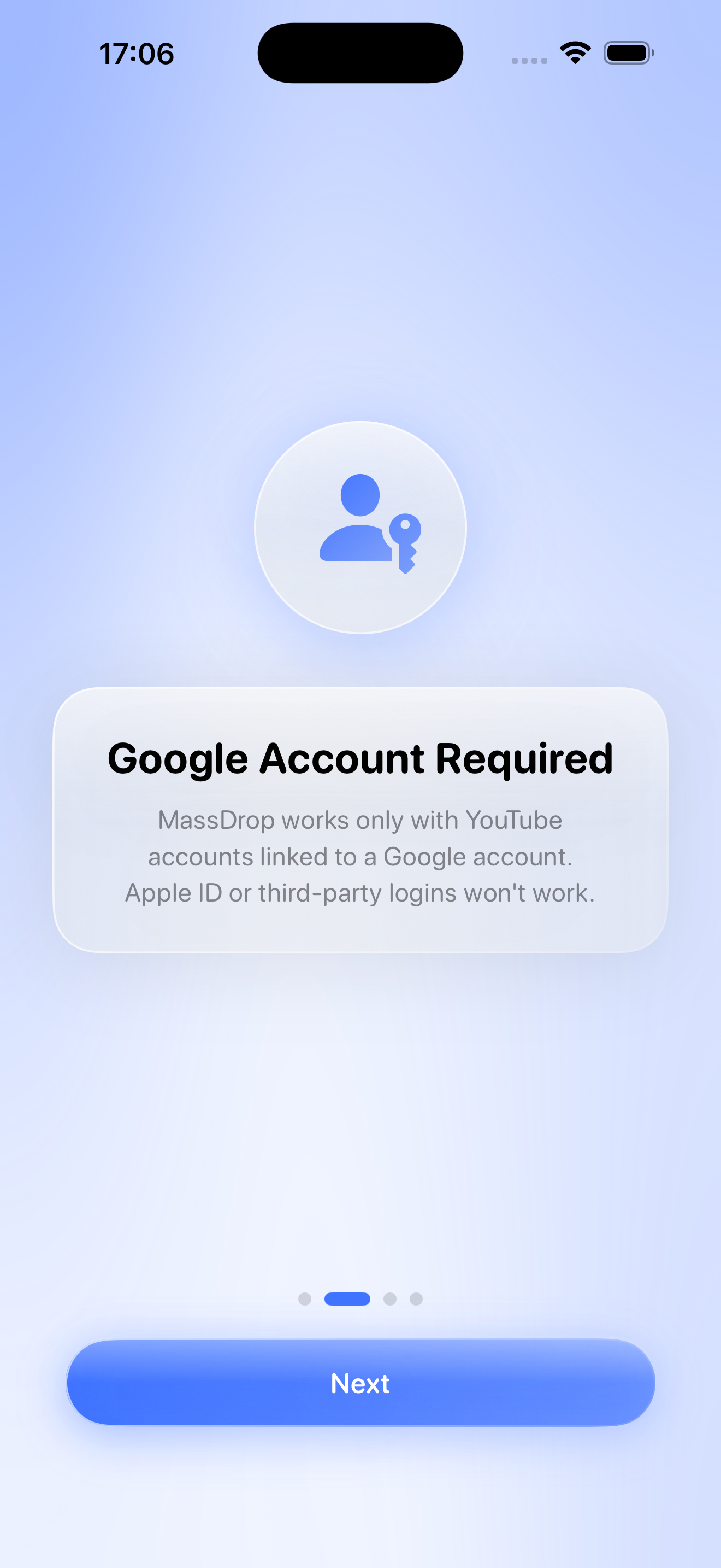 Google account screen
