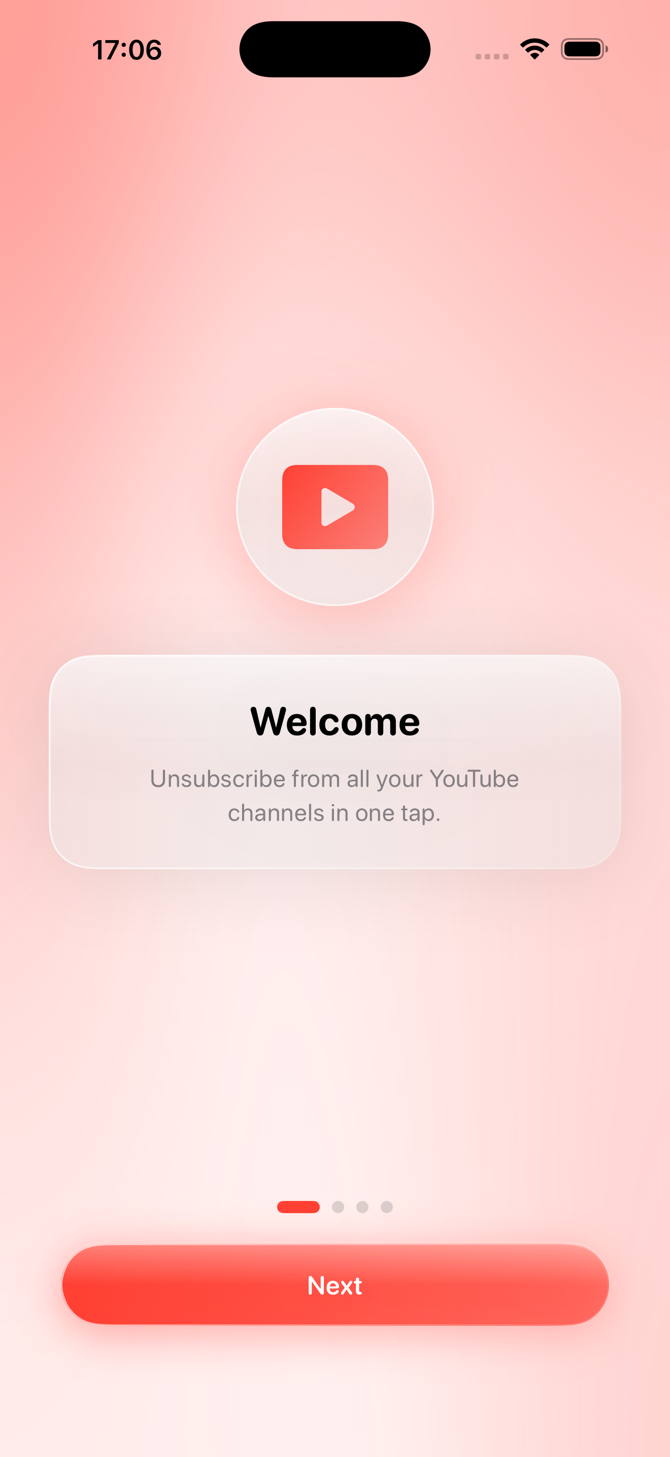 Welcome screen
